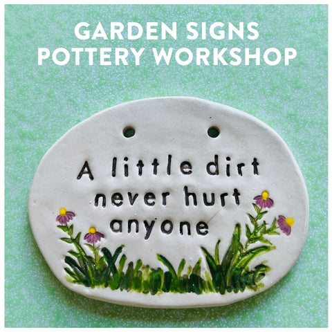 Pottery Garden Signs Workshop: Wednesday November 29 6pm-8pm